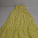 Women Summer Maxi Dress Spaghetti Strap Y2k Cute Ruffle Tiered Wedding Guest Flowy Dress Vacation Cruise Resort Outfit (Medium, Yellow)