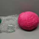 Uvvyui Hot Pink Ball Pillow, 11.8" Cute Round Throw Pillow Faux Rabbit Fur Room Decorative Throw Pillow, Ball Shaped Pillow Plush Cushion for Couch, Sofa, Bedroom