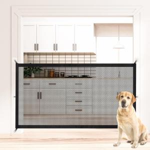 NWK Magic Dog Gate for Stairs Pet Gate for The House Providing a Safe Enclosure for Pets to Play and Rest, 6 Hooks Design (30'' X 70'') NWK Magic Dog Gate for Stairs Pet Gate for The House Providing a Safe Enclosure for Pets to Play and Rest, 6 Hooks Design (30'' X 70'')