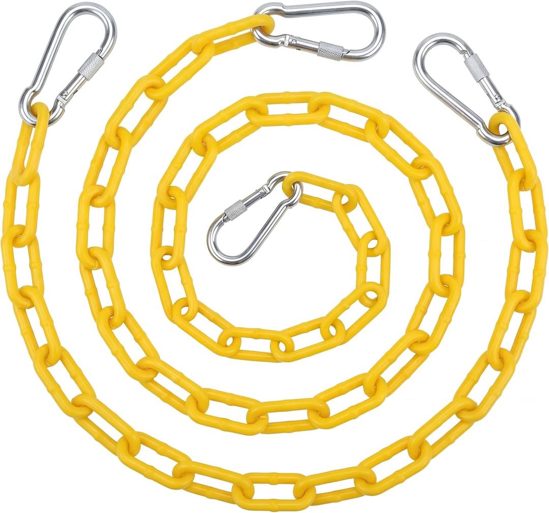 2 Pcs 87'' PVC Coated Swing Chain Heavy Duty Hanging Swing Hardware Kit with 4 Free Quick Links Anti-rust Iron Link Chains for Playground Tree Hammock Chairs Sandbags Accessories and Replacement