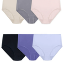 Fruit of the Loom Women's Lightweight Microfiber Underwear, Smooth Under Clothes, (7, Hi Cut - 6 Pack - Colors May Vary)