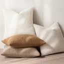 MIULEE 24x24 Inch Decorative Euro Sham Pillow Covers for Couch Bed Set of 2 Textured Boucle Neutral Throw Pillow Covers Natural Beige Ivory Accent Solid Pillowcases Sofa Living Room Home Decor