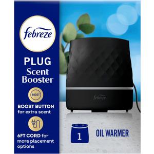 Febreze Plug Scent Booster in Black, Continuous Scent Device Oil Diffuser, Compatible with Febreze Air Freshener Plug in Refills - Refills not Included