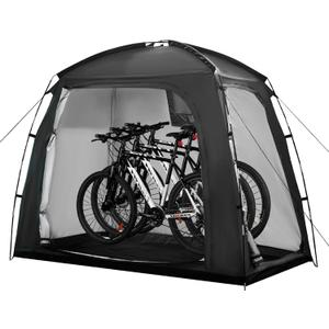 Bike Storage Tent, Outdoor Portable Bike Tent for 2-3 Bikes, Bicycle Storage Sheds with 210D Oxford Fabric PU4000 Waterproof for Bicycles, Motorcycle, Garden Tools (Black)