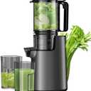 Cold Press Juicer, Juicer Machines with 5.4" Wide Feed Chute for Juice Extractor, Professional Slow Masticating Juicer for Whole Vegetables & Fruits with High Juice Yield, Easy to Clean (Black)