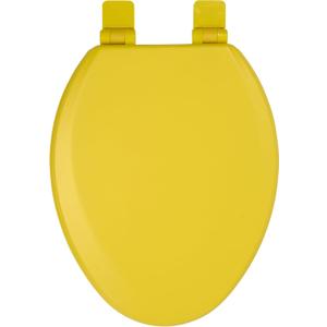 Toilet Seat, Slow Close, Soft Touch, Ultra-Smooth Matte Finish (No Orange-Peel Texture), Premium Moulded Wood, Quick Release, PIKLiDS (Yellow, Elongated)