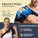 NEXVOXA 1 PC Shoulder Brace for Men and Women for Pain Relief - Shoulder Support & Compression Sleeve for Torn Rotator Cuff, AC Joint, Dislocation - Adjustable Design (Black, L)
