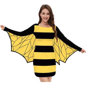 TMSD Halloween Women‘s Bat Wings Sleeve Mini Dress Cosplay Costume, XL