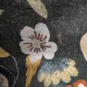 2x3 Rug Scalloped Runner for Entryway: Washable Non Slip Floral Bathroom Area Rug for Kitchen Floor Laundry Room - Small Soft Low-Pile Ultra Thin Throw Door Mat for Boho Chic Decor2x3Black