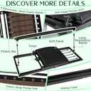 Pilates Board, Foldable Pilates Reformer Set, Multi-Purpose Iron Extended Pilate Equipment, 7-in-1 Pilate Machines for Home Use, with Pilates Bar, Resistance Bands