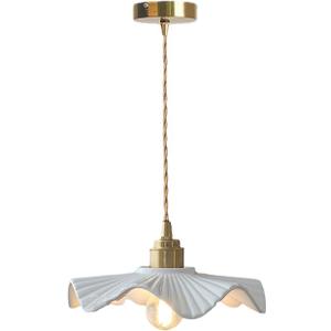 E26 Modern Minimalist Creative White Ceramic Pendant Light Chandelier, Dining Room Hanging Lamp, Bedroom Bedside Bar Hanging Light,Living Room Pendant Lamp
