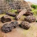 EOIVSH 7pcs Diorama Supplies Fake Rocks, Artificial Garden Figurines Tree Stump, Scene Accessories Stone Stumps Statue Ornaments for Micro Train Railway Sand Table Landscape