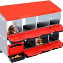 Chicken Nesting Box, 8 Hole 2 Layer Hen Nest Boxes, Nesting Boxes for Chickens, Roll Away Eggs Laying Boxes,Cleanable Pull Out Hen Roosting Boxes (Red)