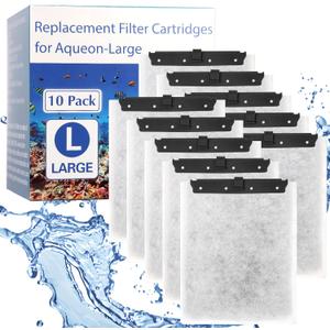 Xuanda 10 Pack Large Replacement Filters Cartridges Compatible with Aqueon QuietFlow Power Filter Size 20,30,50,55/75 or LED PRO Power Filter Size 20,30,50,75