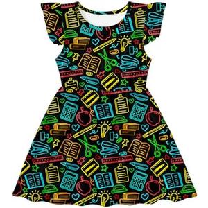 RAISEVERN Toddler Girls Dress Summer Ruffle Flutter Sleeve Dresses for Kids 6Y