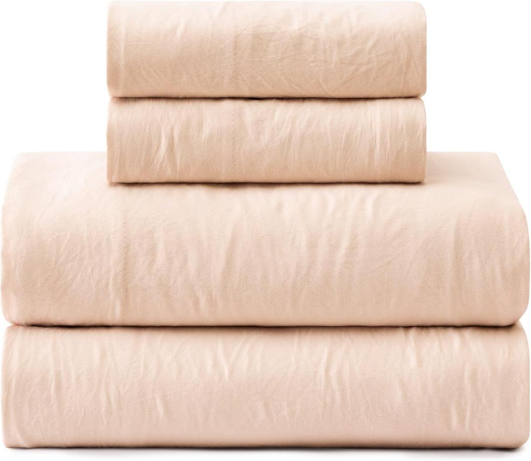 UGG Queen Sheet Set - 4 Piece Soft & Cozy Bedding with Deep Pocket Fitted Sheet (Fits Up to 15), Flat Sheet and 2 Pillow Shams - Lightweight Sheets for Home & Bedroom, Light Pink (Devon)