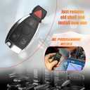 IYZDC07 Key Fob Shell Case Compatible with C350 CL550 CLS350 CLS500 CLS550 E350 E550 GL350 GLE350 GLK350 ML350 R350 S550 SL500 SL550 SLK350