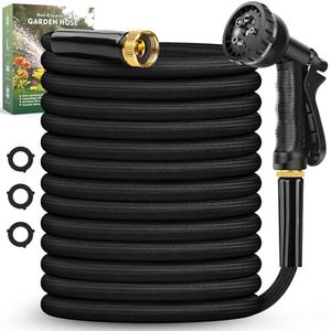 Lipoliftco Garden Hose 100FT, Non-Expanding, Lightweight Hose, Leak-Proof Metal Interface, No-Knots, Easy to Carry, Wear-Resistant, Sturdy, Flexible, 3/4GHT, Water Hose for Yard, Garden, Outdoor