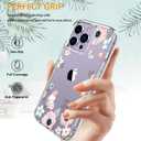2 x LUHOURI for iPhone 15 Pro Max Case with Screen Protector - Crystal Acrylic Clear - Fashionable Designs for Women and Girls - Slim Fit Shockproof Protective Phone Cover 6.7",Nice Blossoms