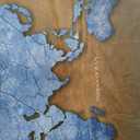 KUNHAAH Vintage World Map Canvas Wall Art - Rustic Blue & Brown Map of the World Poster, Grungy Textured Global Map for Living Room, Office, Classroom Decor, Ready to Hang 20"x40"
