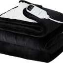 Bedsure Electric Blanket King Size Dual Control Heated Blanket King Size, Fast Heating with 10 Time Settings & 10 Heat Settings, Warm Gift for Grandma (100x90 Inches, Black)