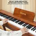 Digital Piano 88 Keys Semi-Weighted Full Size Keyboard for Beginners, Electric Piano with MIDI, Pedal, Keyboard Piano 800 Tones, 600 Rhythms, Dual Speakers, Recording Function (Brown)