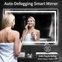 36"x48" LED Bathroom Mirror with Lights, DimmableAnti-FogBathroom Vanity Mirror for Wall, Backlit + Front Lit, Memory Function, Shatter-ProofTempered Glass