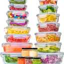 40pc Set Glass Food Storage Containers & Bowls with Airtight Lids - Leakproof BPA-Free Meal Prep Airtight Stackable Lunch Boxes, Kitchen Pantry & Storage Organizers - Microwave Freezer Dishwasher Safe