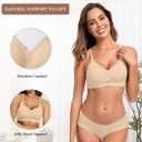 OEAK Womens Wireless Jelly Bras Comfortable Push Up Bra No Underwire Gel Bra Full Support Lift Everyday Seamless Tshirt Bras (XXXL)