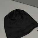 Silky Satin Lined Bonnet Sleep Cap - Adjustable Stay on All Night Hair Wrap Cover Slouchy Beanie for Curly Protection Women and Men Solid Black