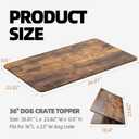 Dog Crate Topper for 36'' Dog Cage, Dog Kennel Topper Wood Countertop, Foldable Dog Crate Table Top (Crate Not Include)