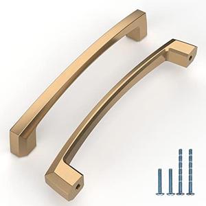 KNOKLOCK 10 Pack 5 Inch(128mm) Kitchen Cabinet Handles Champagne Bronze Cabinet Pulls Kitchen Cabinet Hardware Gold Drawer Pulls for Dresser Cupboard Wardrobe