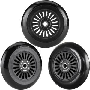 AOWESM Easy Roller Replacement Wheels w/Bearings ABEC-9 for Ez Rollers Classic Drifter Junior New Twist On A Classic Scooters - Set of 3 (Black)