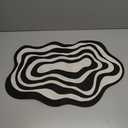 Black and White Bathroom Mat, Non-Slip Irregular Shaped Bathtub Mat, Machine Washable Diatom Mud Quick Dry Shower Carpet for Home Bathroom 23.6"x35.4"