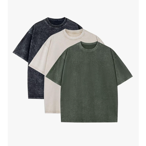 3 Pack Oversized T Shirts for Men Stone Washed Vintage Graphic Tees Heavyweight Cotton Shirts Loose Fit Casual Tshirts (L)