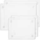 Seelenruhe 4 Pack Tempered Glass Cutting Boards for Kitchen Counter, Clear Cutting Boards for Countertop, Non-Slip, Heat-Resistant, Easy to Clean, 16x12 & 8x12 4PCS