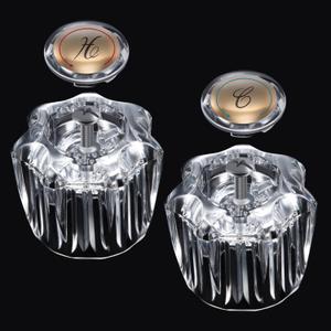 Enhon 1 Pair Bathroom Knobs Replacement, Bathtub Handles Compatible with Delta/Delex/Peerless, Hot and Cold Sink Knobs Replacement Parts in Clear Acrylic, Include Screws