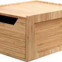Tall Bamboo Drawer, Stackable Storage Solution for Kitchen Products, Office Supplies, or Bathroom Cosmetics & Toiletries, 12” x 9” x 6.25”