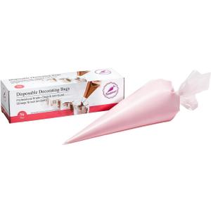 Keenpioneer Piping Bag - Disposable Cake Decorating Bag, Pastry Bag 56 Count, 16 inch, Clear