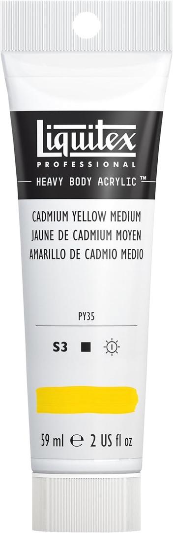 Liquitex Professional Heavy Body Acrylic Paint, 2-oz (59ml) Tube, Cadmium Yellow Medium