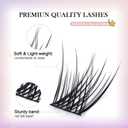 GAQQI Lash Clusters, Eyelash Cluster C Curve 10mm Cluster lashes, Individual Lashes 168pcs False Eyelashes Wispy Cluster Eyelash Extensions (GQ03, C, 10mm)