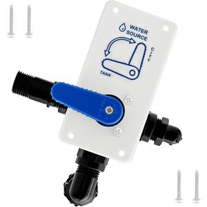 RV Fresh Water Tank Fill/City Water Diverter Valve 008-00004 1/2 PEX Diverter Valve 3-Way Connections, Universal Fit for RVs Max Pressure 125 PSI