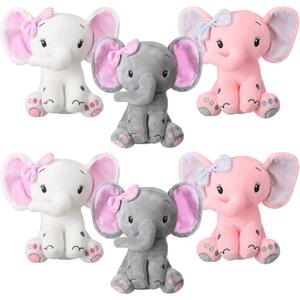 6 Pieces Elephant Stuffed Animals 8 Inch Big Ear Stuffed Elephant Animal Plush Toy Gift for Baby Shower Boys Girl, Woodland Nursery Bed Decor Birthday Party Supplies 6 Pieces Elephant Stuffed Animals 8 Inch Big Ear Stuffed Elephant Animal Plush Toy Gift for Baby Shower Boys Girl, Woodland Nursery Bed Decor Birthday Party Supplies