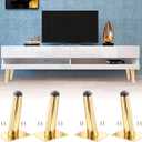 Bivethoi 4PCS Oblique Furniture Legs 4 Inch Sofa Legs, Mid-Century Couch Legs Tapered Chair Legs, Metal Ottoman Legs Heavy Duty Dresser Legs, Conical Table Legs Cabinet Feet for Cupboard Bench (Gold)