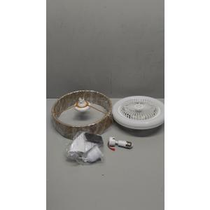 AELS Boho Fans Lights, E26 Socket LED Ratten Ceiling Fan with Remote Control, 3 Color Temperaturea Adjustable, Modern Farmhouse Decor for Bedroom, Kitchen, Bathroom, Closet, 10 inch (Beige)