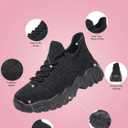 Walking Shoes Slip-On Womens Running Tennis Unisex Mens Shoes MD Sole Lightweight Sneakers Breathable Arch Support Running Gym Shoes (7, 5701-black)