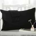 SAHARBEDDINGS Egyptian Cotton Body Pillowcase 20x48 Zipper Closer, Black, 550 Thread Count, 100% Cotton