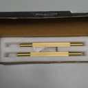 QOGRISUN 2-Pack Solid Brass Cabinet Pulls, Grooved Gold Bar Handles, 5-Inch Hole Center for Kitchen Drawer Dresser Cupboard, 6.5-Inch Total Length, Brushed Brass Finish  Eleganza