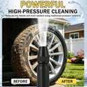 2 Pack High-Pressure Car Wash Water Gun with Booster Nozzle Adjustable Spray for Watering Plants, Garden Hose Connector with Leak-Proof Clamps for Patio and Outdoor Cleaning