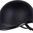 Yesmotor Vintage Motorcycle Half Helmet - Lightweight Low Profile Open-Face Half-Face Helmet – DOT Approved (Matte Black, L)
